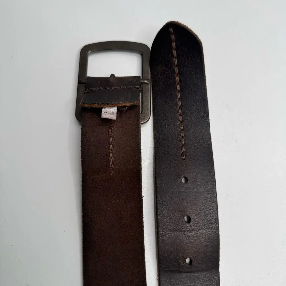 Vintage American Eagle Belt Mens Genuine Leather Brown  Y2K Sz 38